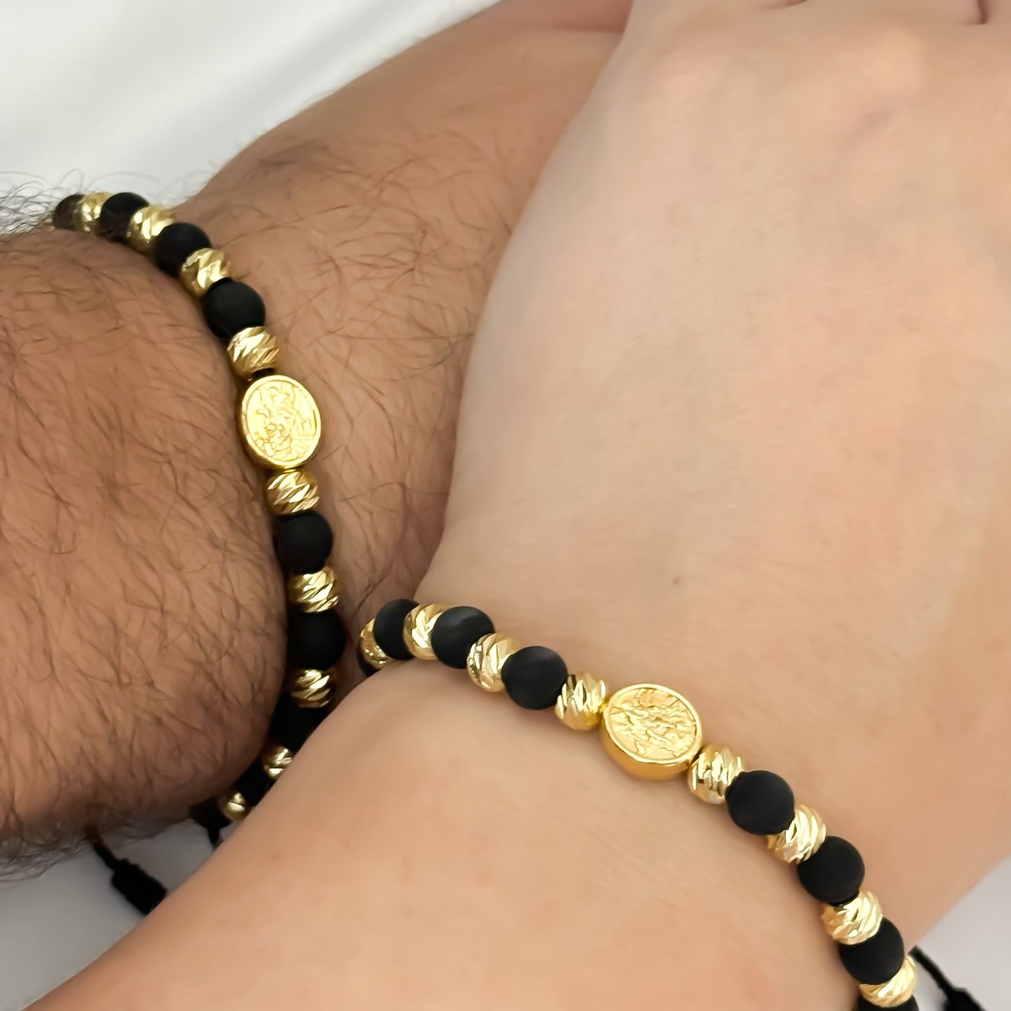 Promocion de 2 Pulseras de San Miguel Arcangel Proteccion en Oro Laminado 18k con Garantia de por vida