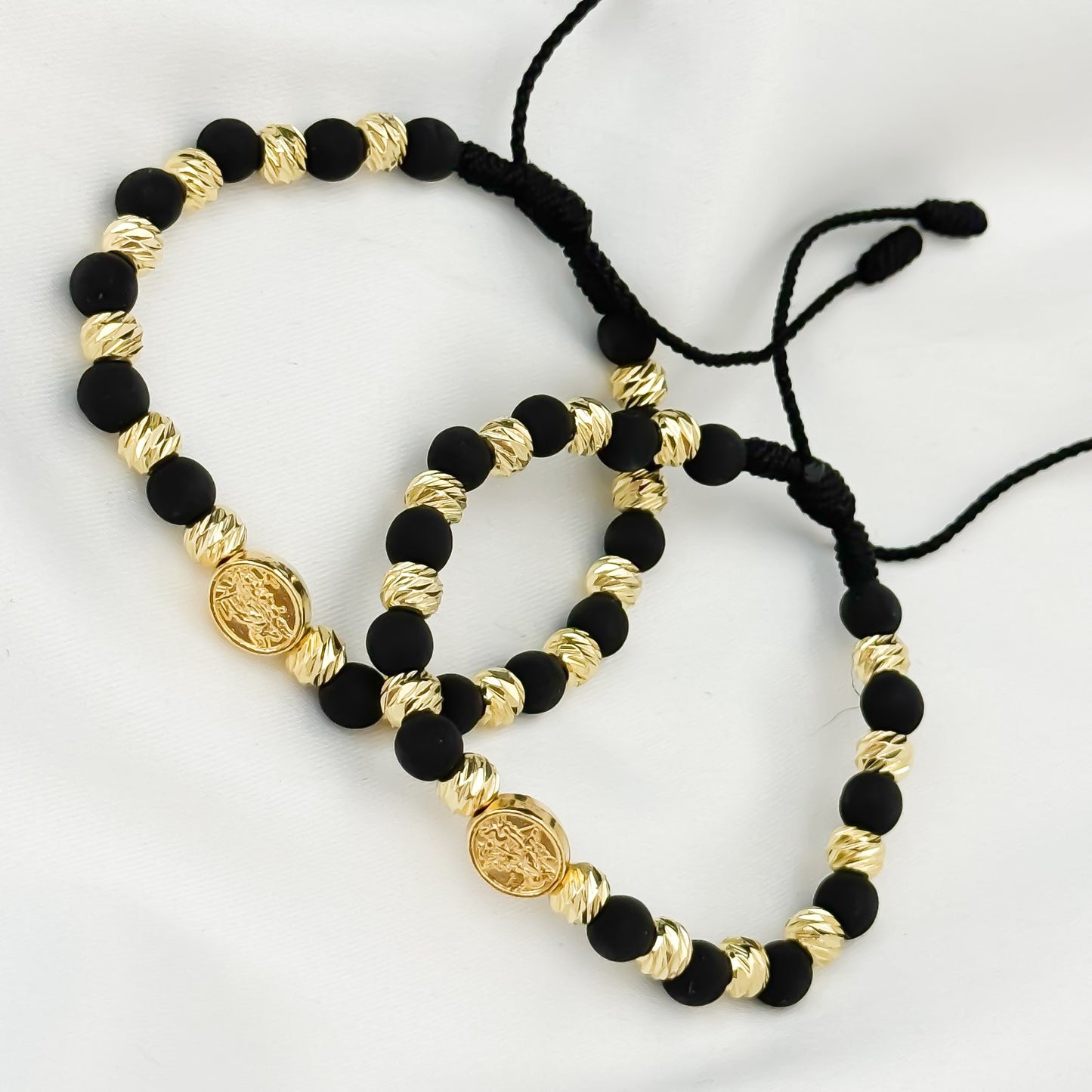 Promocion de 2 Pulseras de San Miguel Arcangel Proteccion en Oro Laminado 18k con Garantia de por vida