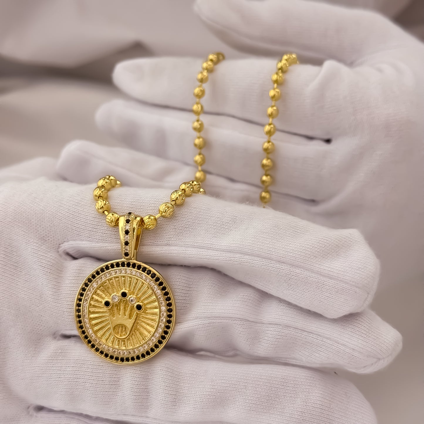 Cadena Tejido Militar Hombre Diamantado de 60cm de 4mm + Corona Rolex con Micro Circones Cristales