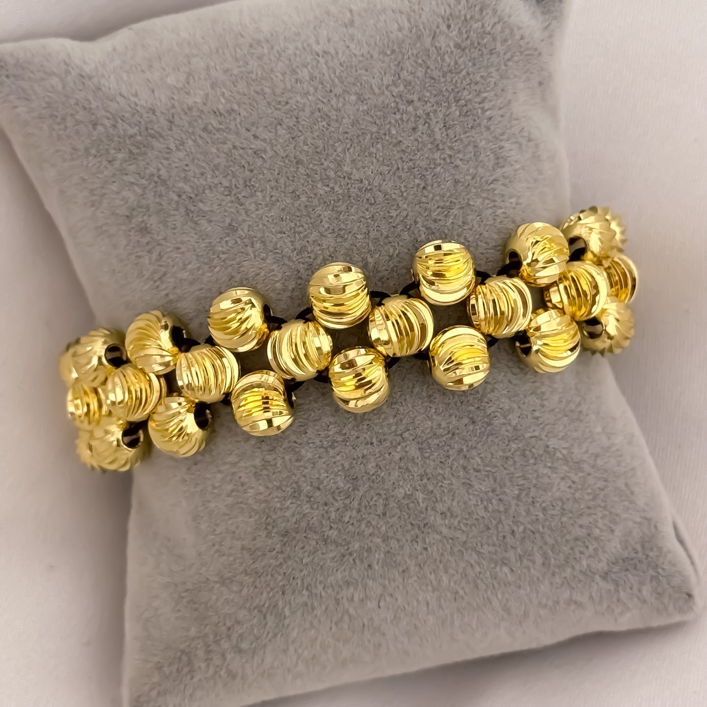 Pulseras de 3 Carriles en Balin Italiano de 8mm en Oro Laminado 18k con Garantía de por vida