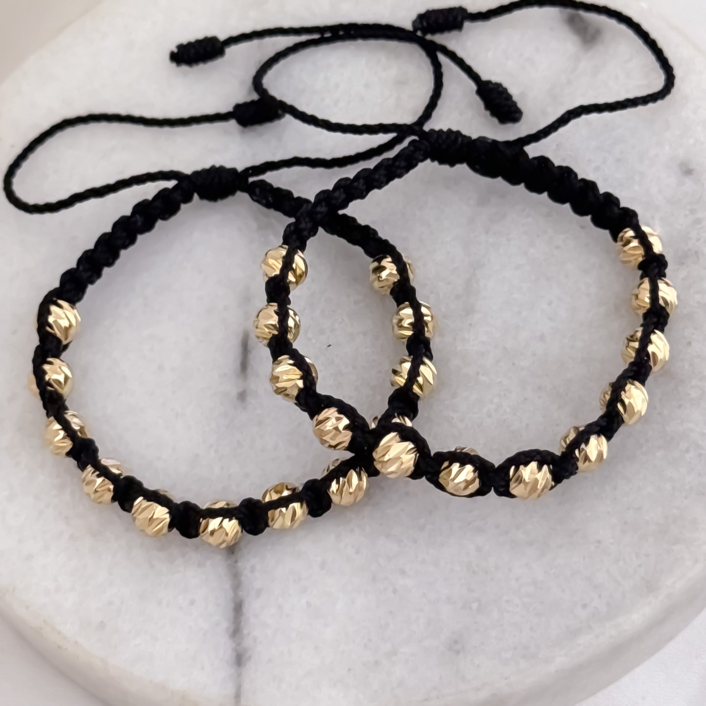 Promocion de 2 Pulseras Para Parejas en Balin Italiano de 6mm en Oro Laminado 18k con Garantía de por vida