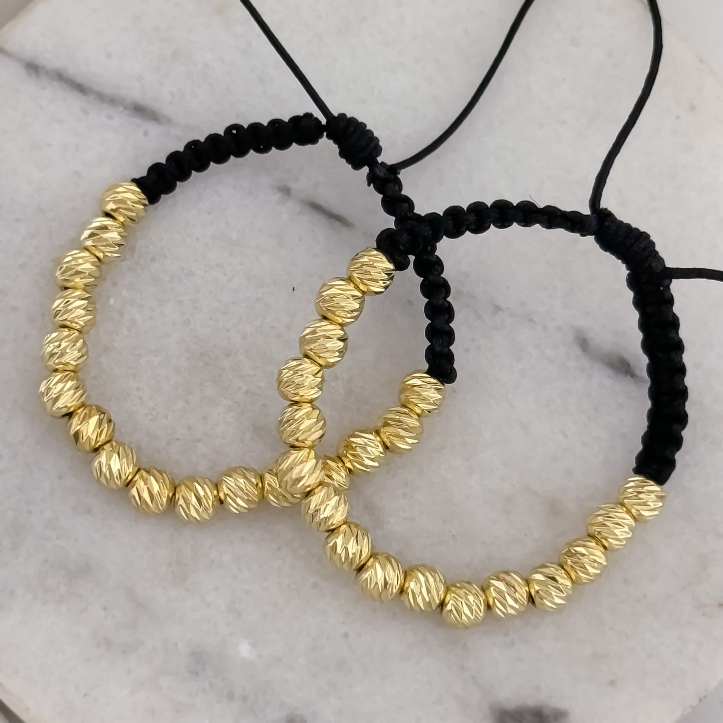 Promocion de 2 Pulseras para Parejas en Balin Italiano de 6mm en Oro Laminado 18k con Garantia de por vida